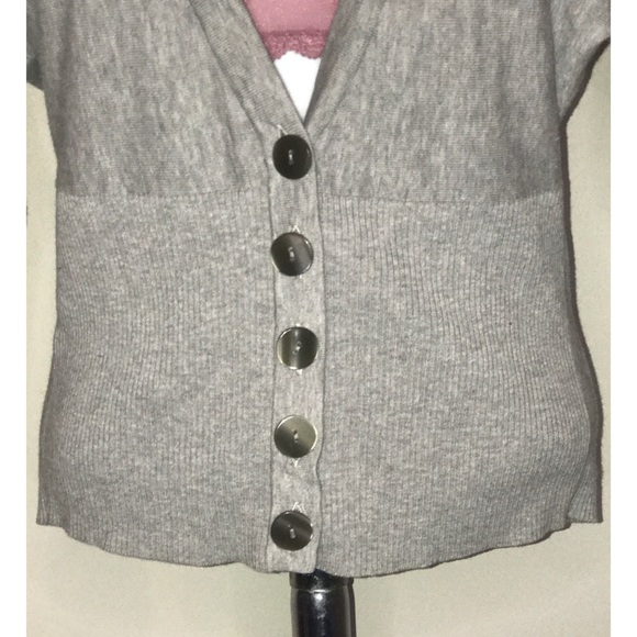 LOFT SMALL GREY V-NECK CARDIGAN TOP - Picture 3 of 5